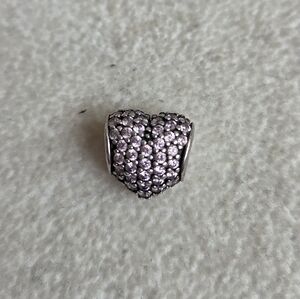 Pandora Pink Pavè Silver Heart Charm 925